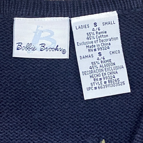 NEW Women Small 4/6 Fall Sweater Vest Leaves Navy Blue Green Red Bead Embroidery - Picture 6 of 10